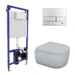 Инсталляция NOVUM525, кнопка L3 хром глянец, унитаз EGO Rimless, сиденье Toma SO, 043231