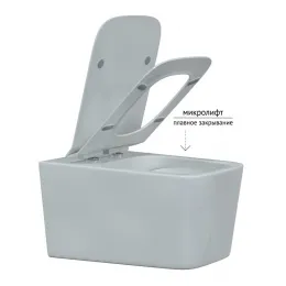 Унитаз BERGES подвесной FLOE Rimless 55 см с сиденьем Floe Slim SO микролифт, быстросъём, 082121