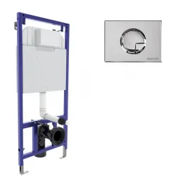 Инсталляция BERGES для скрытого монтажа унитаза NOVUM кнопка R3 хром глянец, 040223