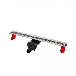 BERGES Желоб водосток SUPER Slim 500, матовый хром, боковой выпуск S-сифон D50 H60 42 l/m, 090178