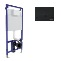 Инсталляция BERGES для скрытого монтажа NOVUM с кнопкой F5 Soft Touch черная, 040255