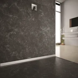 BERGES Желоб водосток WALL 1000 пристенный, матовый хром,боковой выпуск S-сифон D50 H60, 090157