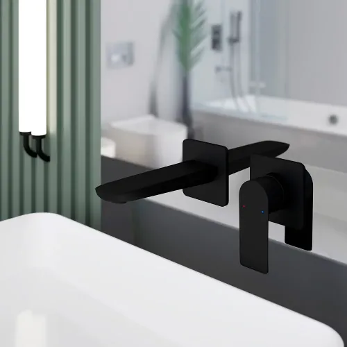 Смеситель для раковины VENTAS S скрытого монтажа, раздельный, черный матовый, 076008