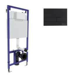 Инсталляция BERGES для скрытого монтажа NOVUM L5 с кнопкой Черный Soft Touch, 040215