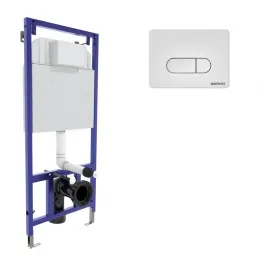 Инсталляция BERGES для скрытого монтажа унитаза NOVUM кнопка D1 белая, 040234