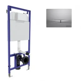 Инсталляция BERGES для скрытого монтажа NOVUM с кнопкой F2 матовый хром, 040252