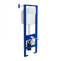 Инсталляция АТОМ Line 410 кнопка белая - АТОМ Line 410 кнопка матовый никель, 040339