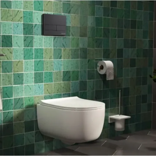 Инсталляция NOVUM525, кнопка L5 SoftTouch черная, унитаз EGO Rimless, сиденье Toma Slim SO, 047215