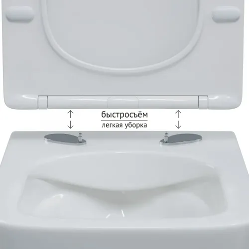 Унитаз BERGES подвесной FLOE S Rimless 51 см, сиденье дюропласт Floe S Slim SO, микролифт, быстросъём - VENTAS, 082134