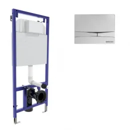 Инсталляция BERGES для скрытого монтажа NOVUM с кнопкой F3 хром глянец, 040253