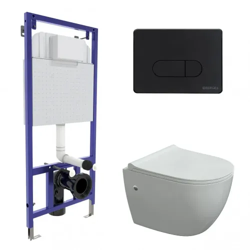 Инсталляция NOVUM 525, кнопка D5, унитаз OKUS, сиденье дюропласт Toma Slim SO - NOVUM D5, 043274