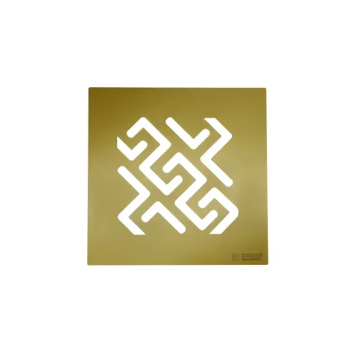 BERGES Трап водосток PLATZ Antik 150х150, бронза, вертикальный выпуск S-сифон D50/105мм H30/80мм, 094061