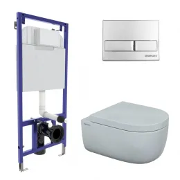 Инсталляция NOVUM525, кнопка L3 хром глянец, унитаз EGO XL Rimless, сиденье Toma SO, 043233