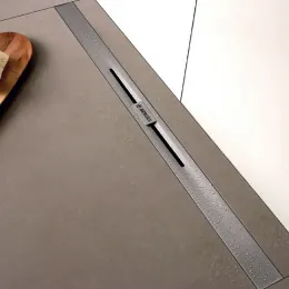 BERGES Желоб водосток SIMPEL 1000, хром глянец, вертикальный выпуск S-сифон D50/105мм H30/80мм, 091013