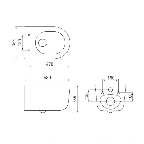 Унитаз BERGES подвесной Tornas Rimless 53 см, сиденье дюропласт Tornas Slim SO, микролифт, быстросъём - Tornas, 082137