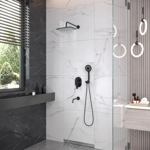 Душевой комплект BERGES VENTAS 3O BLACK, черный матовый, 073010