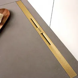 BERGES Желоб водосток SIMPEL 800, золото глянец, боковой выпуск S-сифон D50 H60, 092112