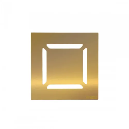 BERGES Трап водосток ZENTRUM Norma 100х100, золото глянец, вертикальный выпуск сифон D50/75/110мм H74, 092462