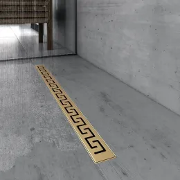 BERGES Желоб водосток В1 Antik 500, золото глянец, вертикальный выпуск S-сифон D50/105мм H30/135мм, 092023