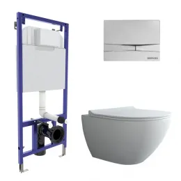 Инсталляция NOVUM 525, кнопка F3, унитаз PUMA Rimless 51 см, сиденье дюропласт Toma Slim SO, 043269