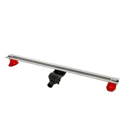 BERGES Желоб водосток SUPER Slim 1000, матовый хром, боковой выпуск S-сифон D50 H60, 090155