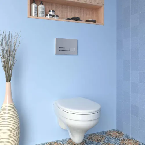 Комплект BERGES: инсталляция NOVUM, кнопка L3 хром глянец, унитаз ALBIT S, сидение дюропласт Top Slim SO - NOVUM L1, 042438