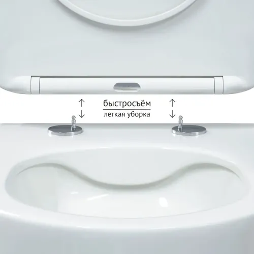 Унитаз BERGES подвесной VENTAS Rimless 49 см, сиденье дюропласт Ventas Slim SO, микролифт, быстросъём - EGO, 082135