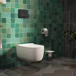 Инсталляция BERGES для скрытого монтажа унитаза NOVUM кнопка S5 Soft Touch черная, 040245