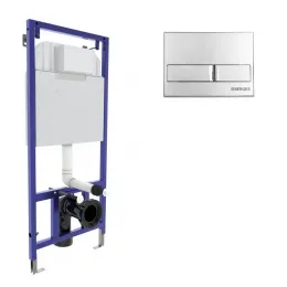 Инсталляция BERGES для скрытого монтажа NOVUM L3 с кнопкой хром глянец, 040213