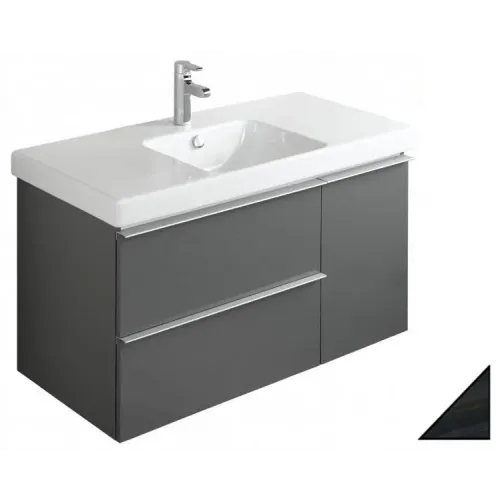 Модуль с раковиной Odeon Up 120 см, черное дерево меламин, 2 выдвижных ящика, 1 дверца, подвесной монтаж EB891-E15+E4731-00 Jacob Delafon