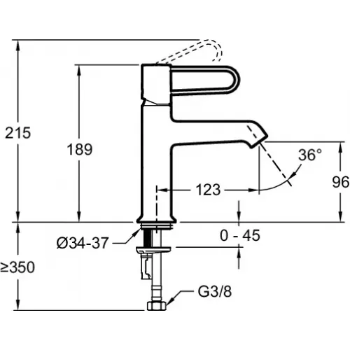 Смеситель для умывальника Odeon Rive Gauche ручка золото, чёрный цвет, неповоротный излив, без донного клапана E21029-GLD-BL Jacob Delafon