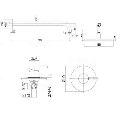 Комплект смесителей PAFFONI Light KITLIG011CRKING