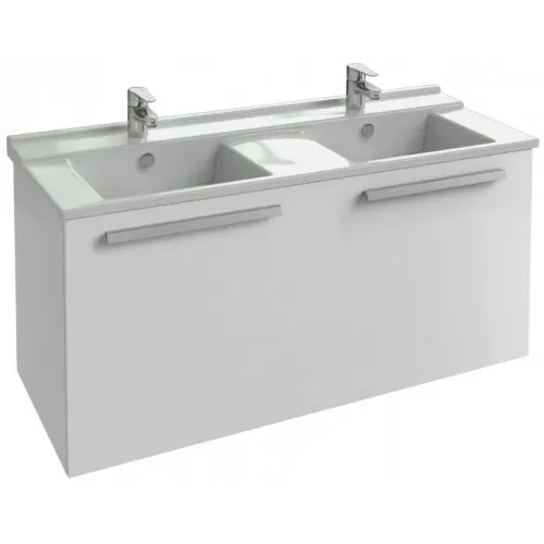 Модуль с раковиной Struktura 120 см, белый меламин, 1 выдвижной ящик, двойная, подвесной монтаж EXF112-00+EB1287-N18 Jacob Delafon