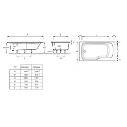Акриловая ванна Bain-Douche Malice 170х90 см, левосторонняя E6D065L-00 Jacob Delafon