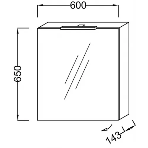 Зеркало Odeon Up 60х65 см, левосторонний, розетка, серый антрацит, с подсветкой EB795GRU-N14 Jacob Delafon