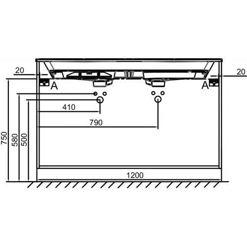 Модуль под раковину Odeon Rive Gauche 120х50,8х73,9 см, 3 ящика, белый глянцевый, ручки хром EB2535-R5-N18 Jacob Delafon