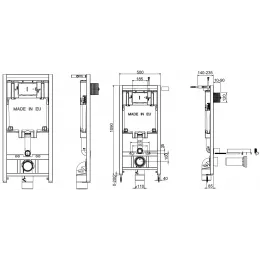 Комплект унитаза с инсталляцией Escale клавиша хром, с микролифтом, с кнопкой Set ESCALE E29025-NF Jacob Delafon