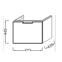Модуль под раковину Reve 57х43,5х44,5 см, серый антрацит лак, 1 выдвижной ящик, с бельевой корзиной EB1130-442 Jacob Delafon