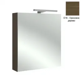 Зеркало Odeon Up 60х65 см, левый, ореховое дерево, с подсветкой, с подсветкой EB795GRU-E16 Jacob Delafon