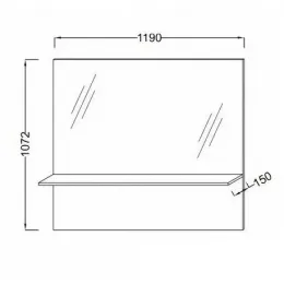 Зеркало Struktura 119х107 см, высокое, розовое дерево EB1215-E13 Jacob Delafon