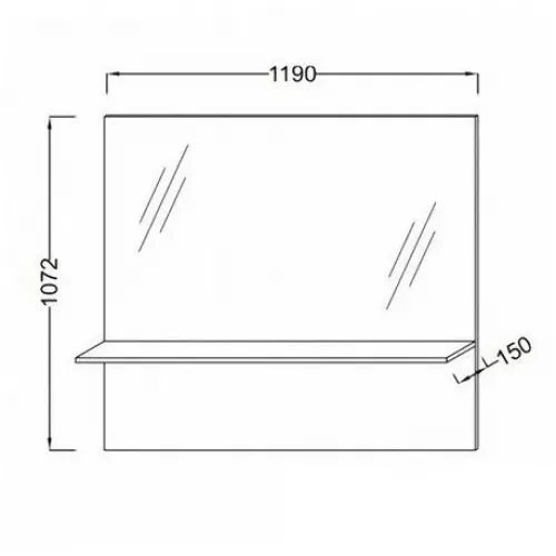 Зеркало Struktura 119х107 см, высокое, розовое дерево EB1215-E13 Jacob Delafon