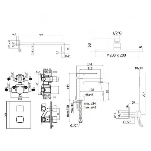 Комплект для душа PAFFONI Elle KITLEQ518CR071