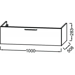 Модуль под раковину Odeon Rive Gauche 100х50,8х28,3 см, 1 ящик, дуб табак, ручка - черный EB2516-R9-E52 Jacob Delafon