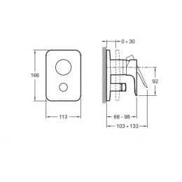 Лицевая часть встраиваемого смесителя Aleo хром, 2 функции E98717-CP Jacob Delafon