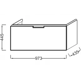 Модуль под раковину Reve 97,3х43,5х44,5 см, светло-коричневый лак, 1 выдвижной ящик EB1132-G80 Jacob Delafon