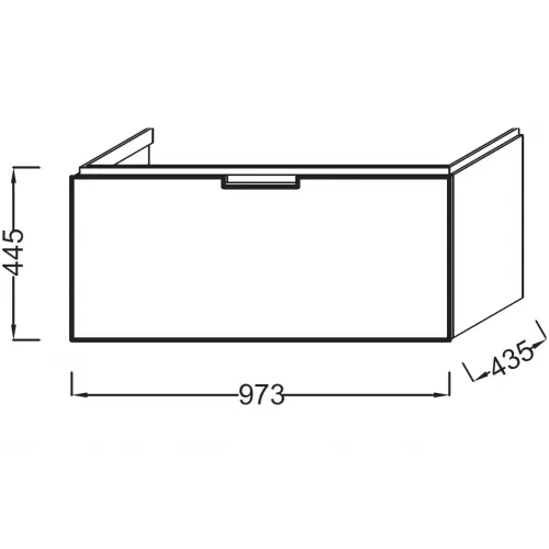 Модуль под раковину Reve 97,3х43,5х44,5 см, светло-коричневый лак, 1 выдвижной ящик EB1132-G80 Jacob Delafon