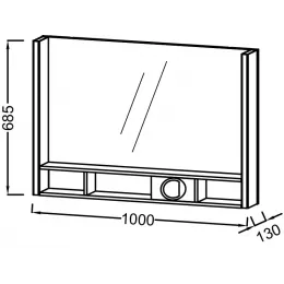Зеркало Terrace 100х68,5 см, розетка, usb-порт, с подсветкой EB1737RU-NF Jacob Delafon