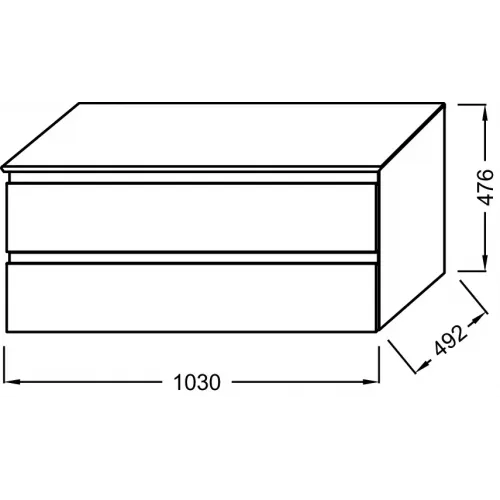 Модуль под раковину Madeleine 103х49,2х47,6 см, подсветка, серый матовый EB2084-J54 Jacob Delafon