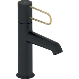 Смеситель для умывальника Odeon Rive Gauche ручка золото, чёрный цвет, неповоротный излив, без донного клапана E21029-GLD-BL Jacob Delafon