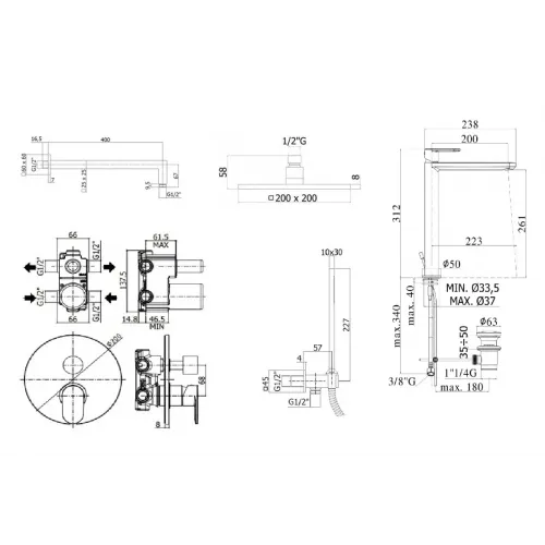 Комплект для душа Paffoni Candy KITCA018SCR085